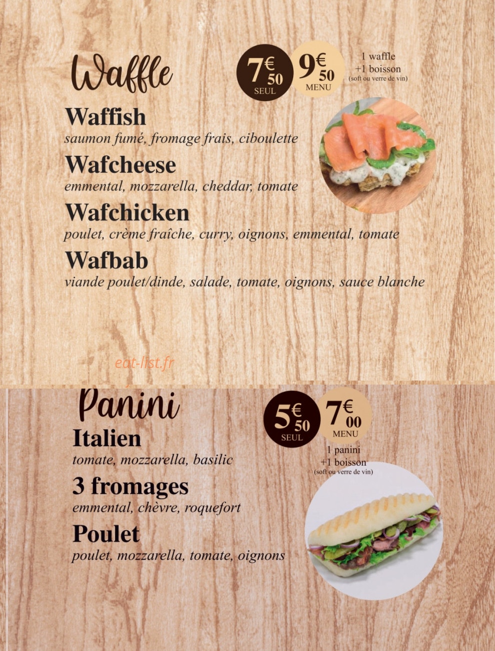 Waffle Café — carte page 2