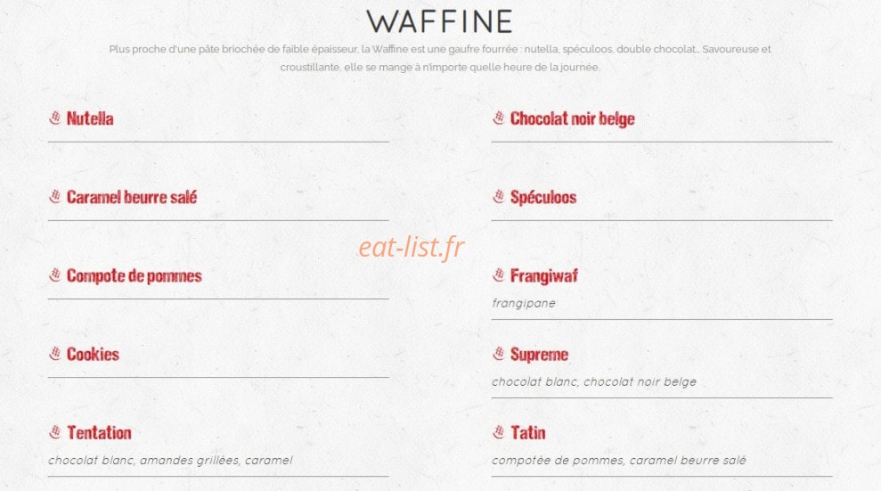 Waffle factory — carte page 3