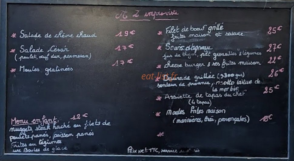 À l'Improviste — carte page 2