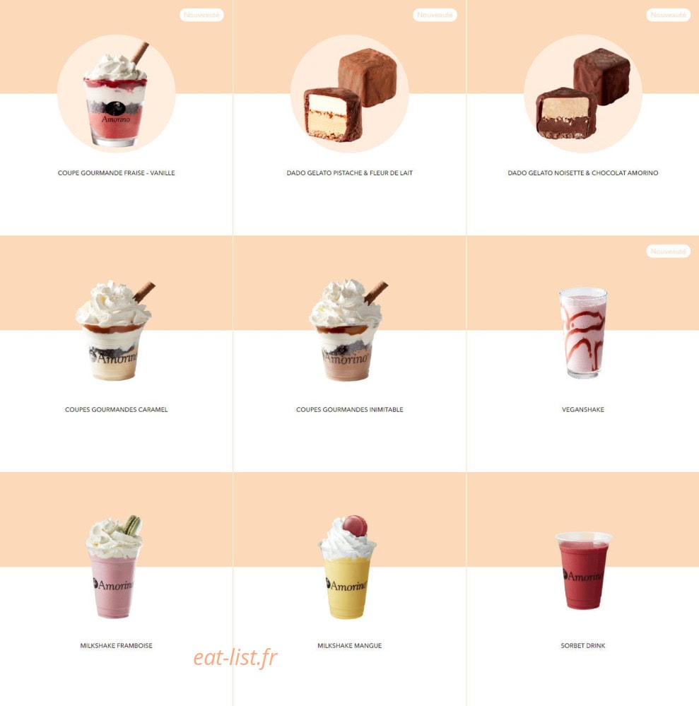 Amorino — carte page 7