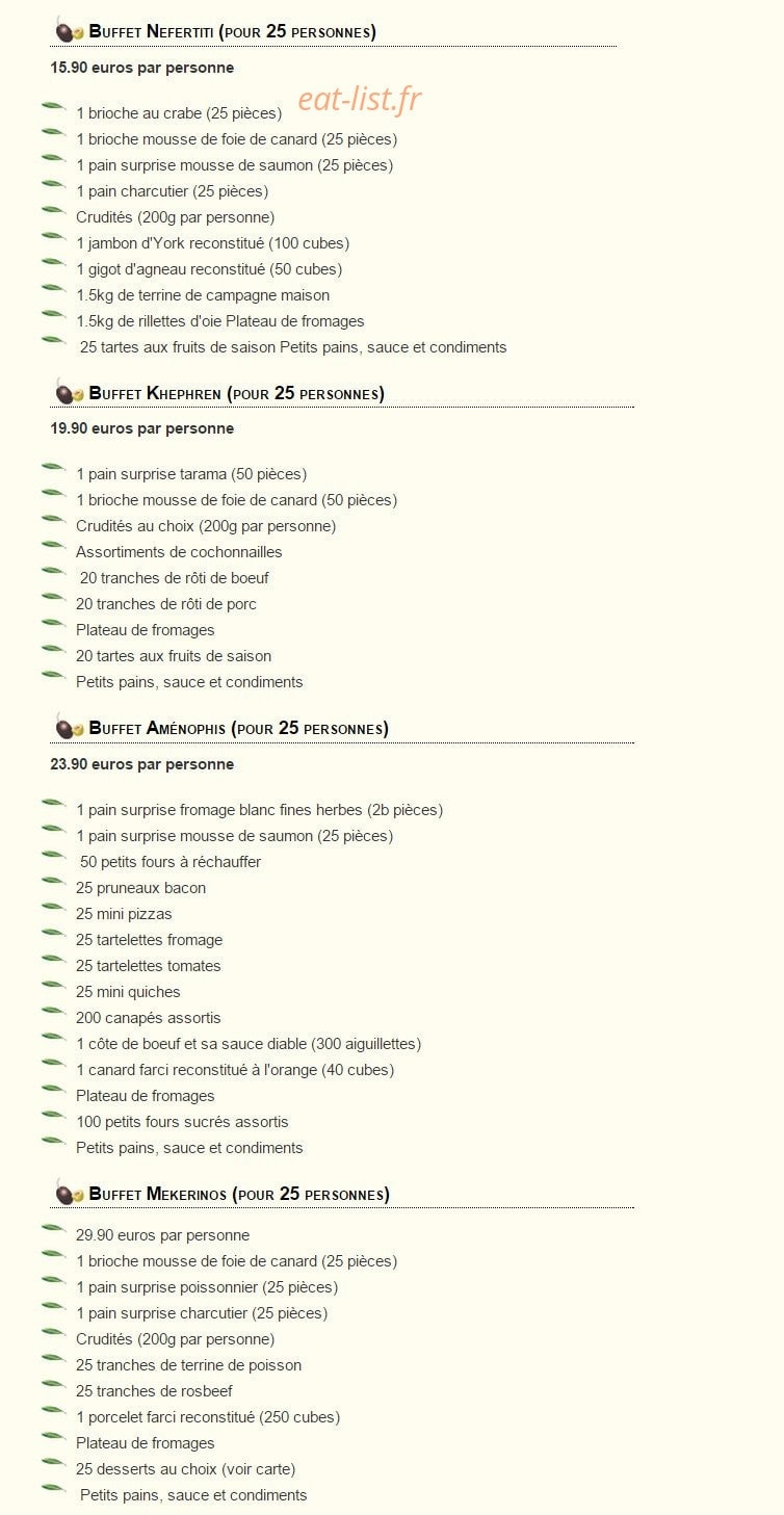 Au Buffet Du Port — carte page 2