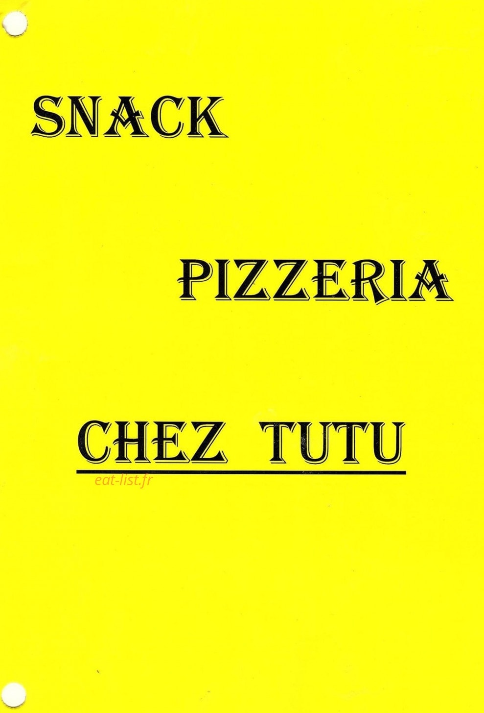 Chez Tutu — carte page 1