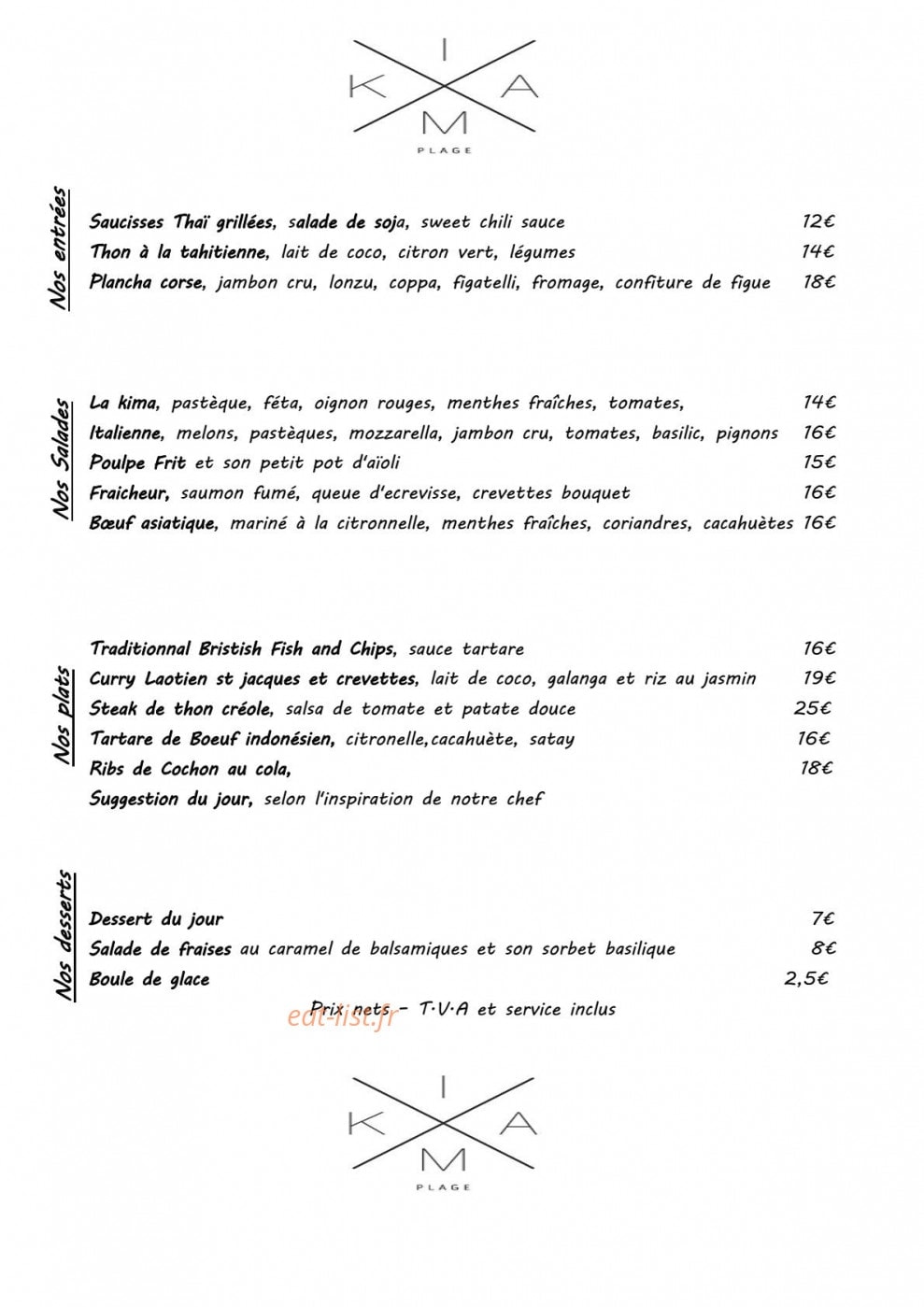 Kima Plage — carte page 2