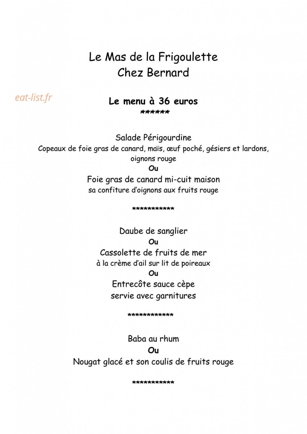 La Frigoulette — carte page 6