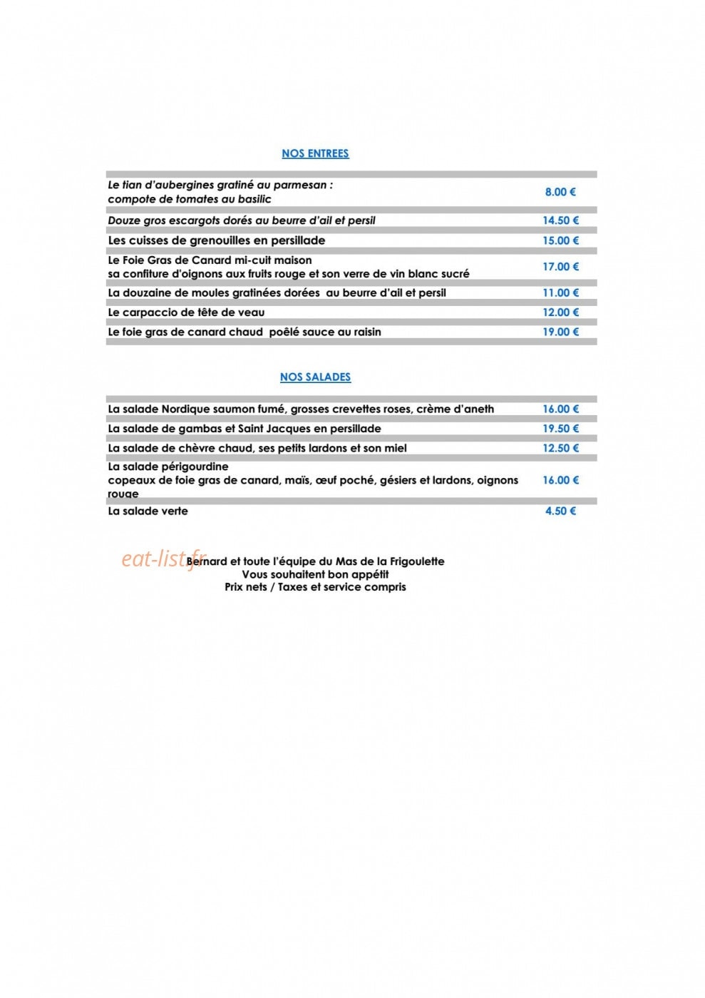 La Frigoulette — carte page 1