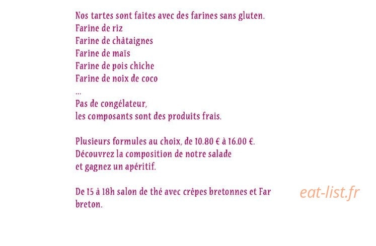 Carte et menu de La Reine Des Tartes à Sanary sur Mer — Tartares