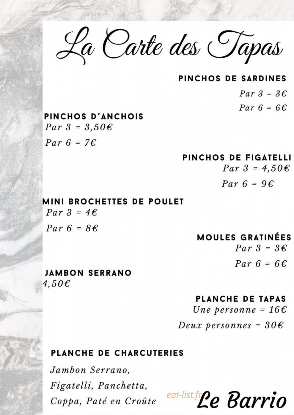 Le Barrio — carte page 3
