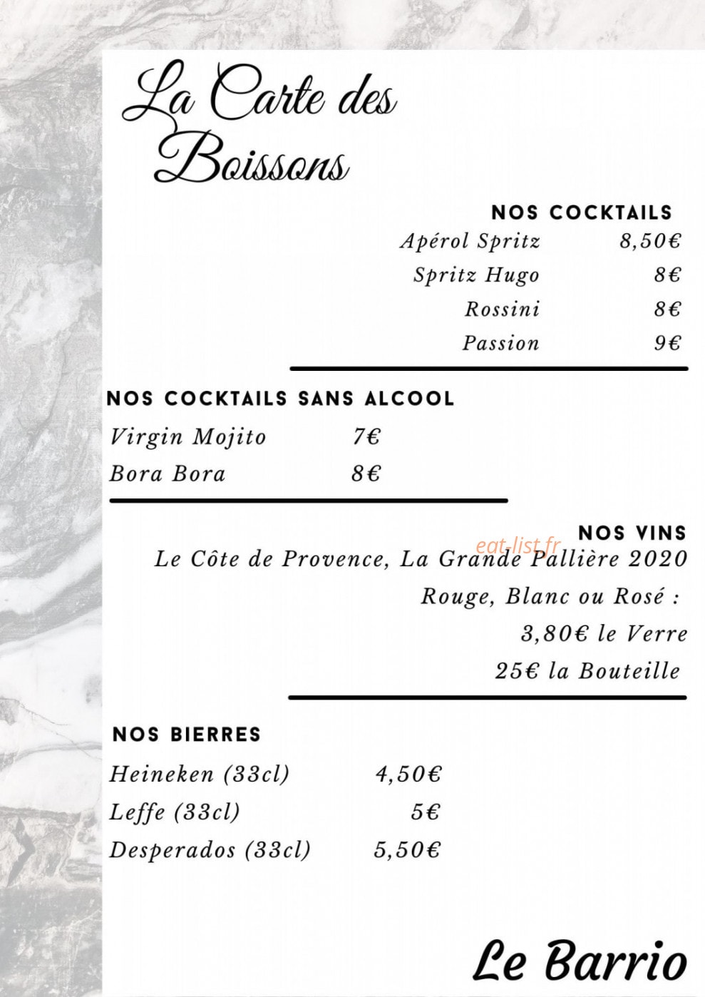 Le Barrio — carte page 4