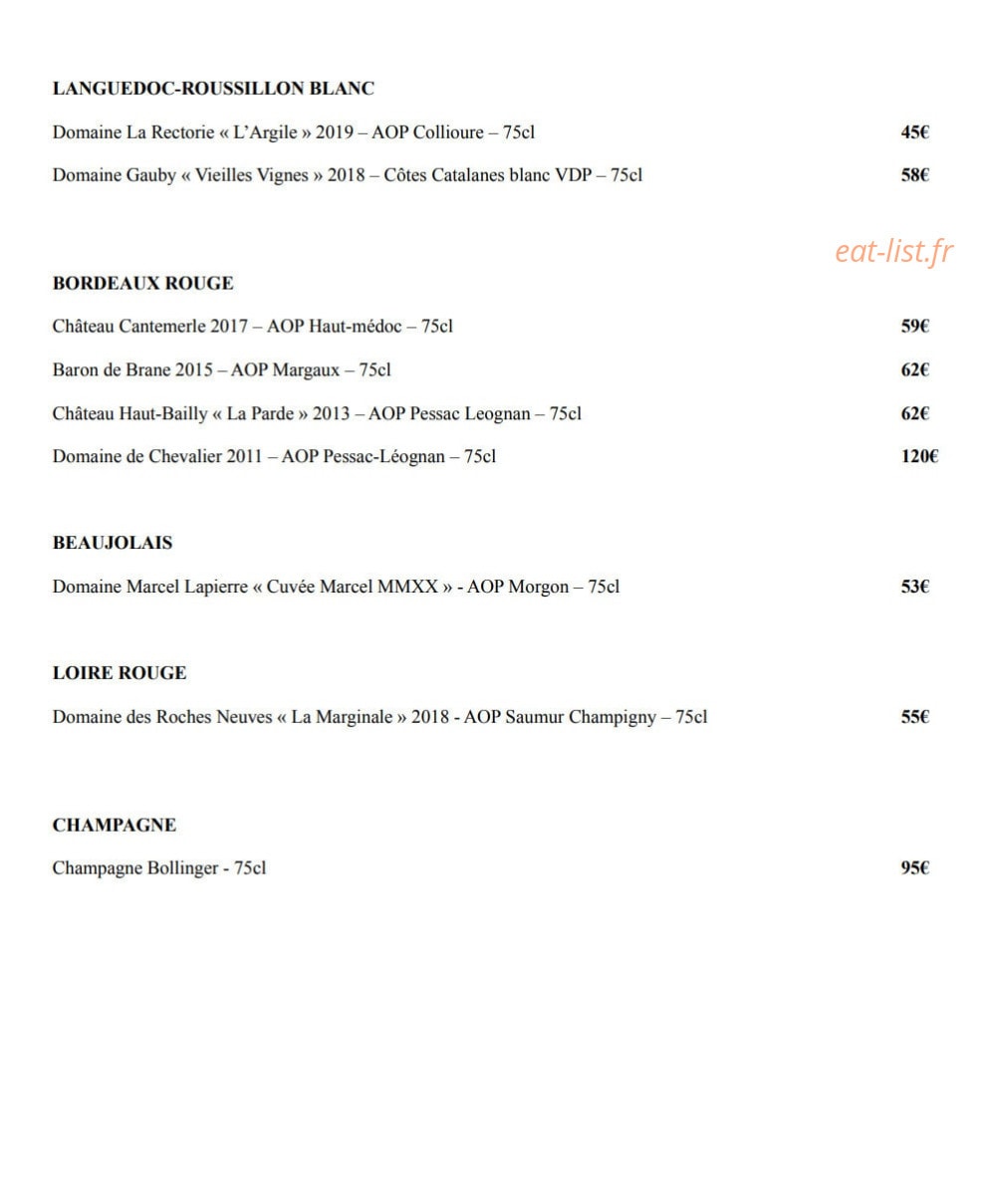 Le Comptoir de la Font des Pères — carte page 7