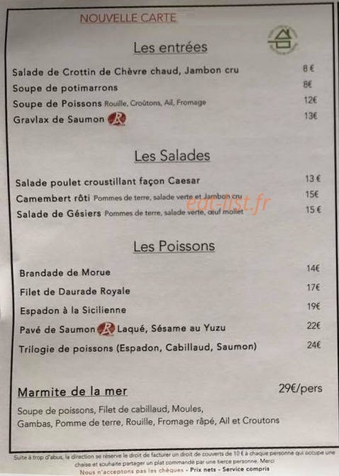 Restaurant A&A — carte page 3
