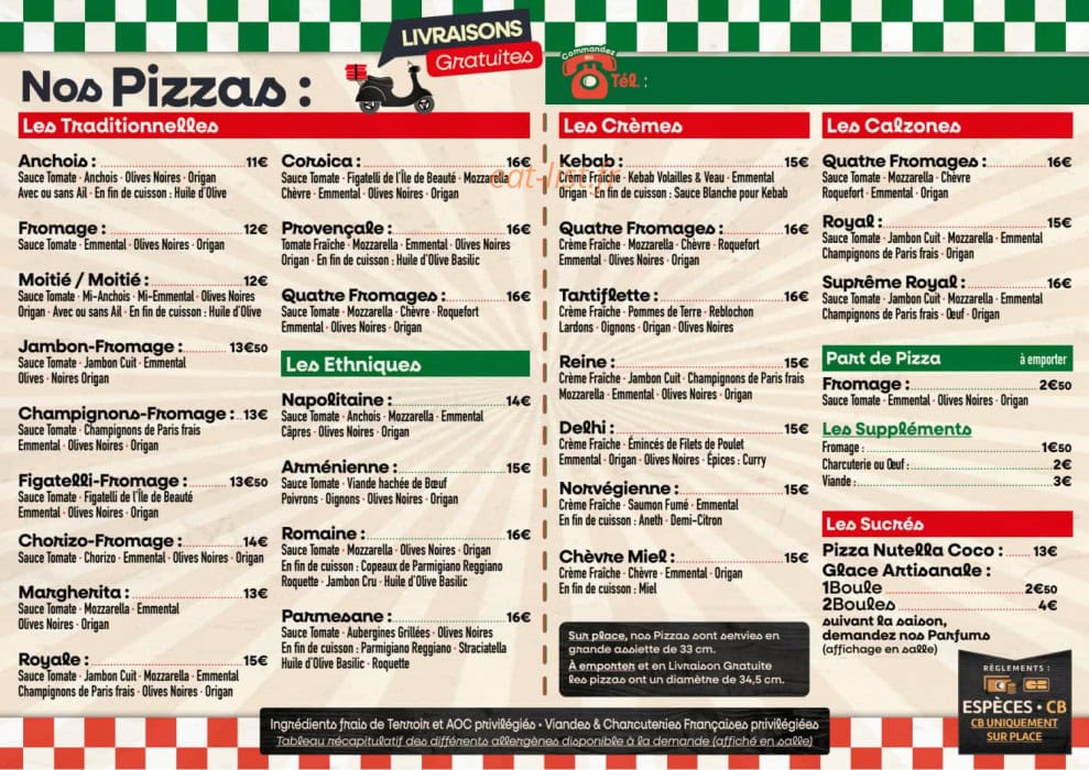 Sanary pizza — carte page 2