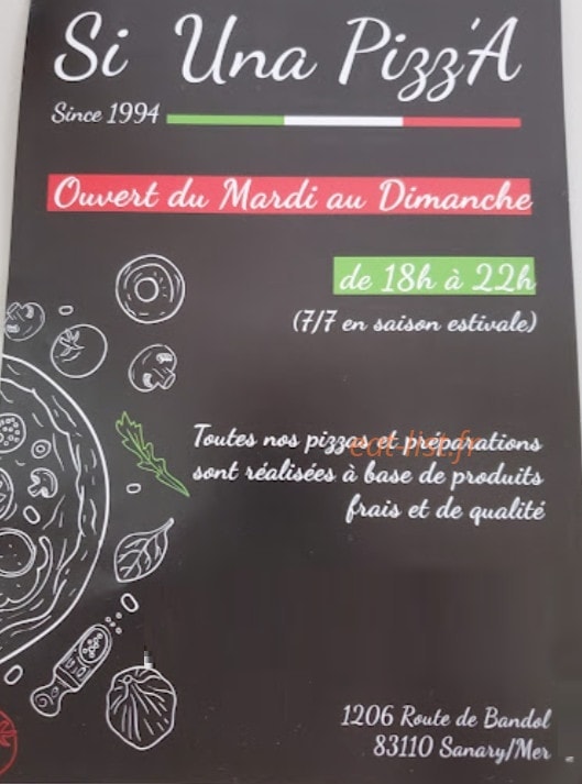 Si Una Pizz'a — carte page 1