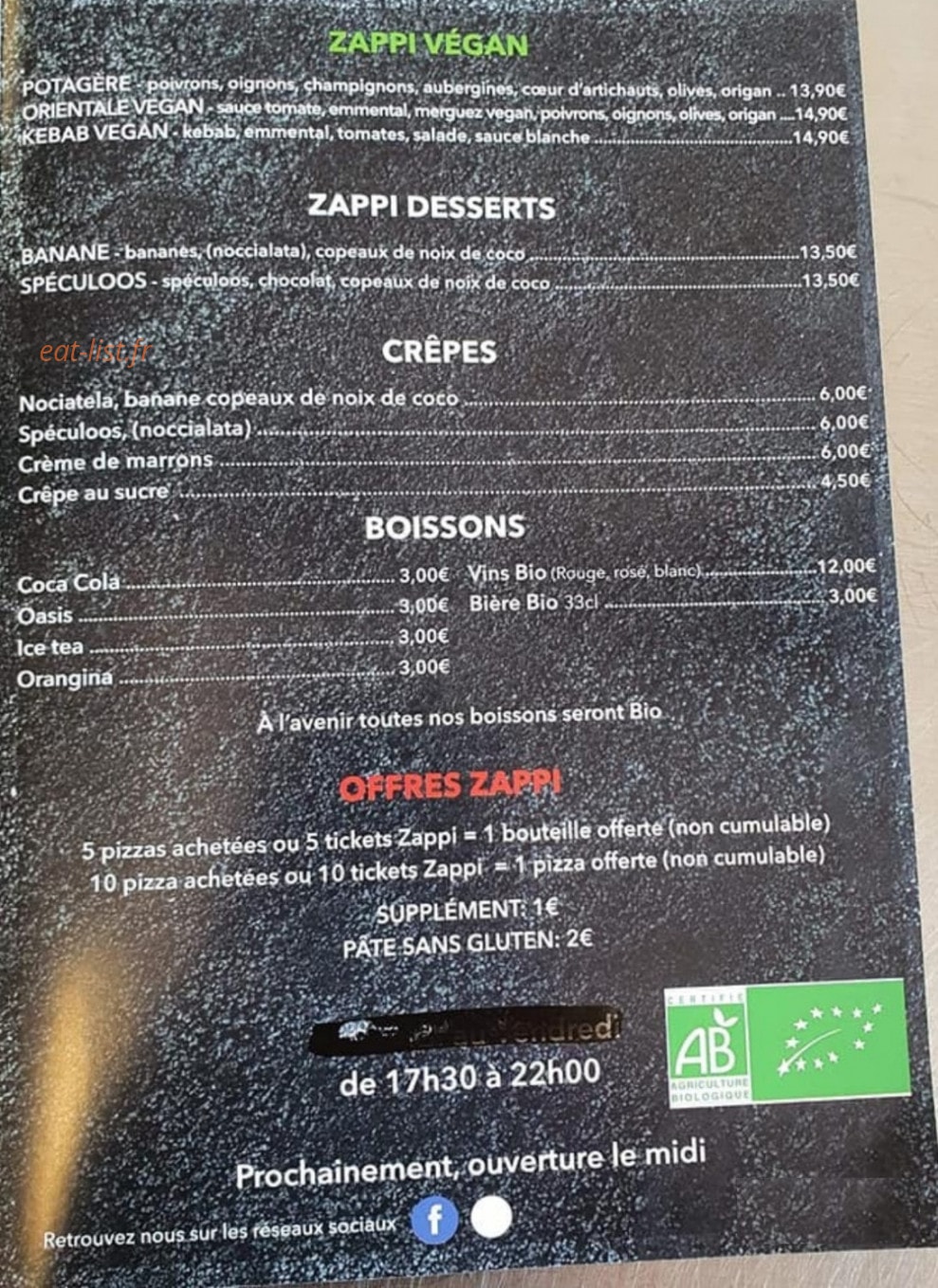 Zappi Bio — carte page 2