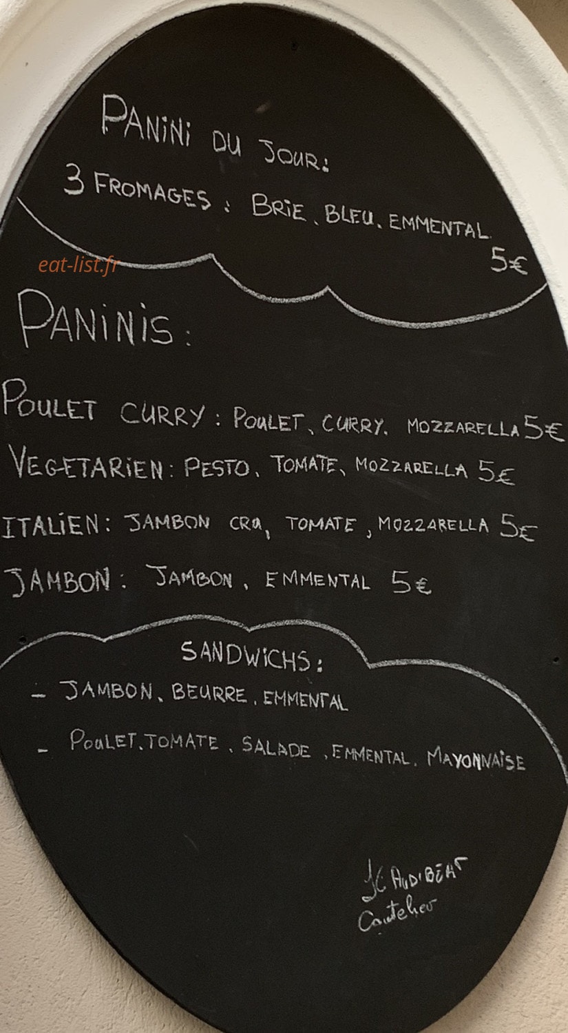 Bar Chez Fanfan — carte page 1