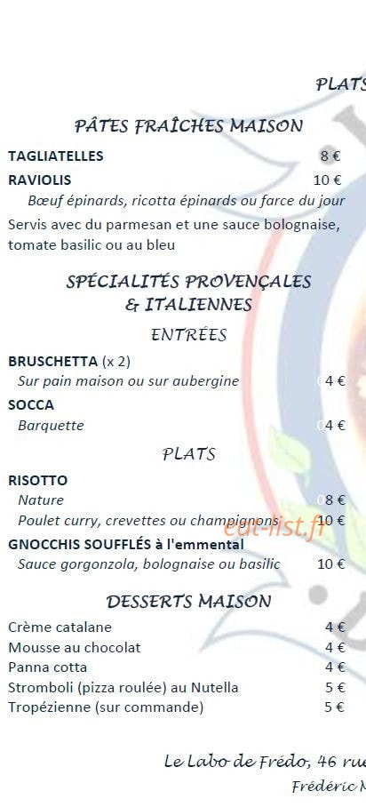 Le Labo de Frédo — carte page 1