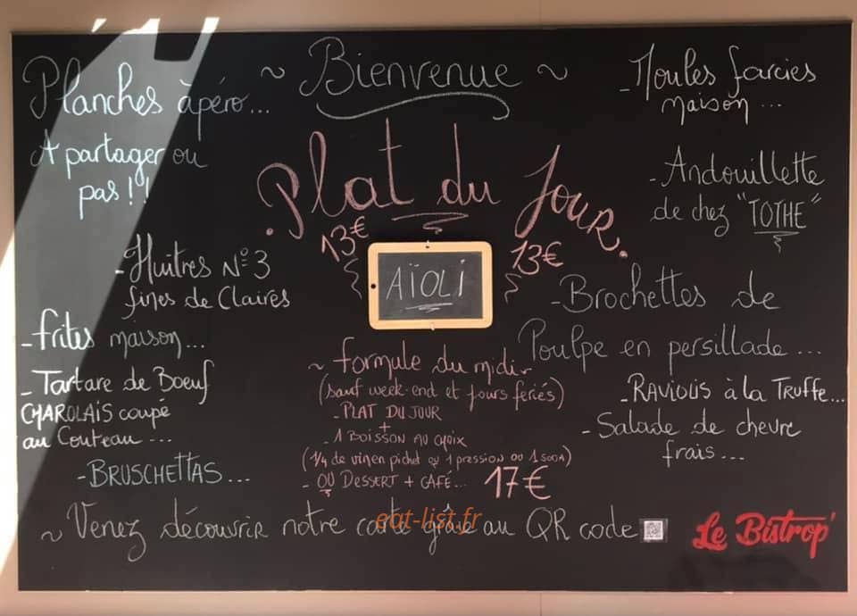 Le Bistrop’ — carte page 1