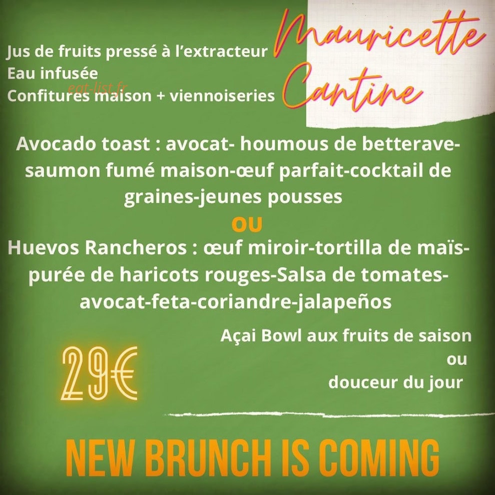 Mauricette Cantine — carte page 1