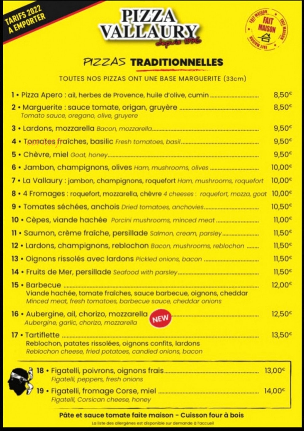 Pizza Vallaury — carte page 2