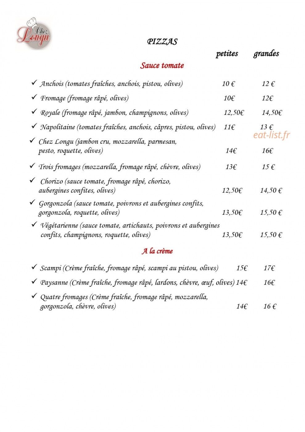 Chez Longu — carte page 3