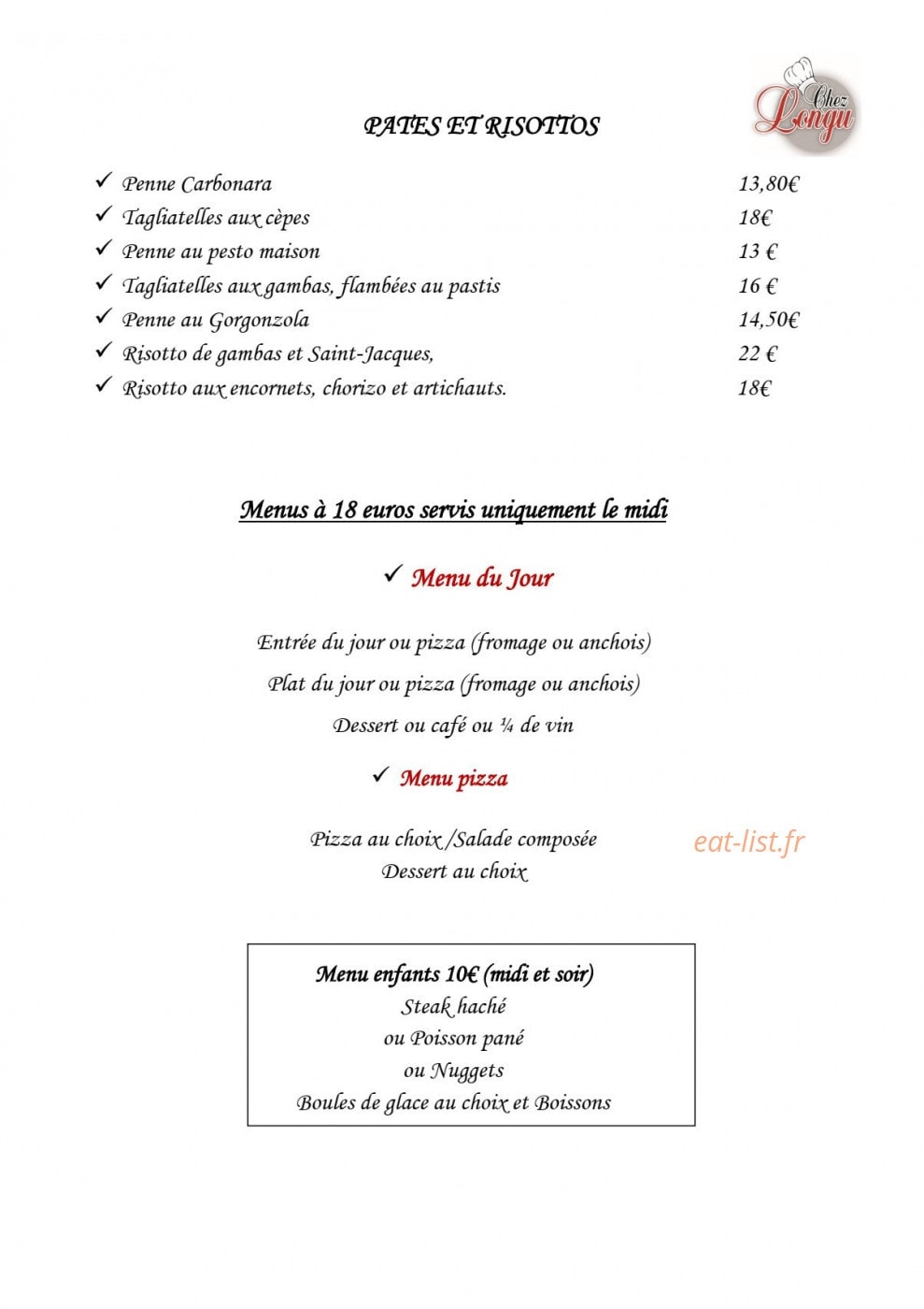 Chez Longu — carte page 4