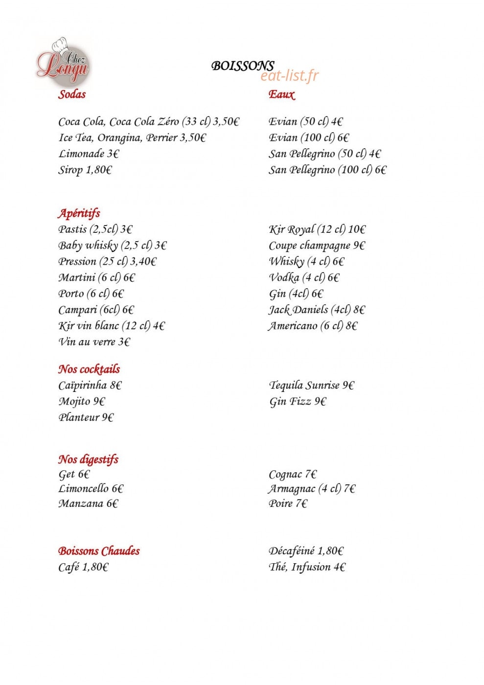 Chez Longu — carte page 7