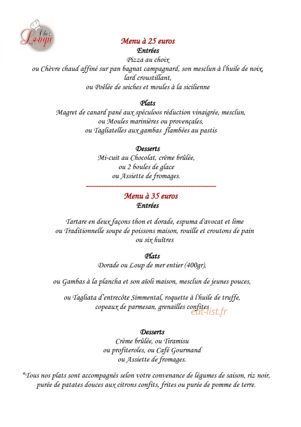 Chez Longu — carte page 5