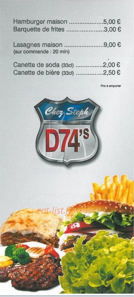 Chez Step D74's — carte page 4