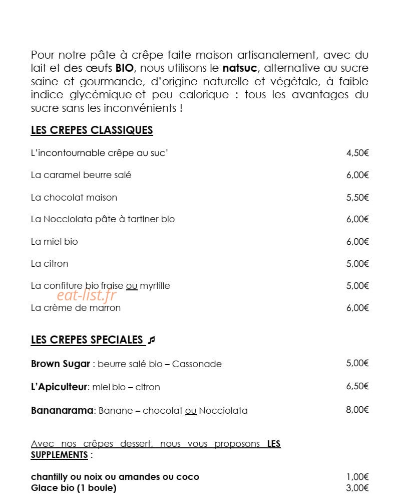 Crêperie La Grange — carte page 3