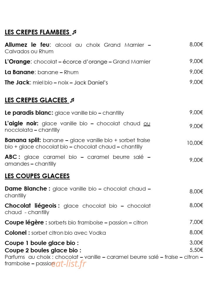 Crêperie La Grange — carte page 4