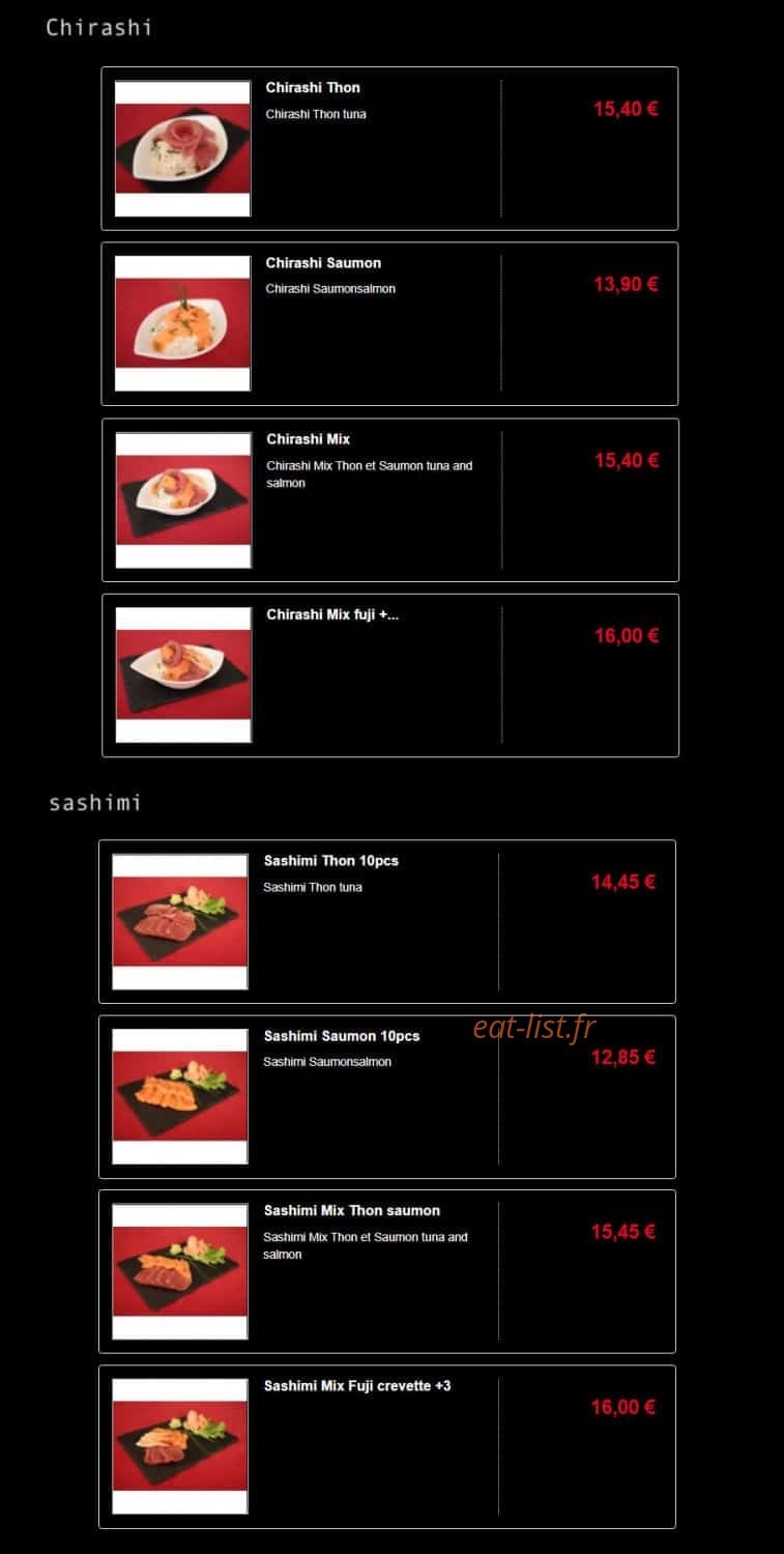 Fuji & Thaï — carte page 9