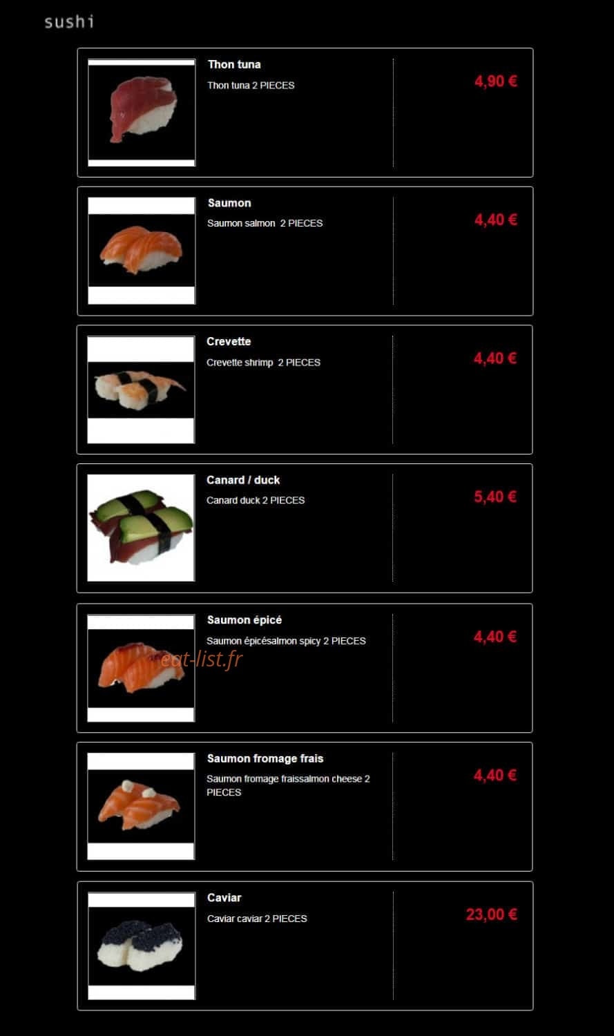 Fuji & Thaï — carte page 16