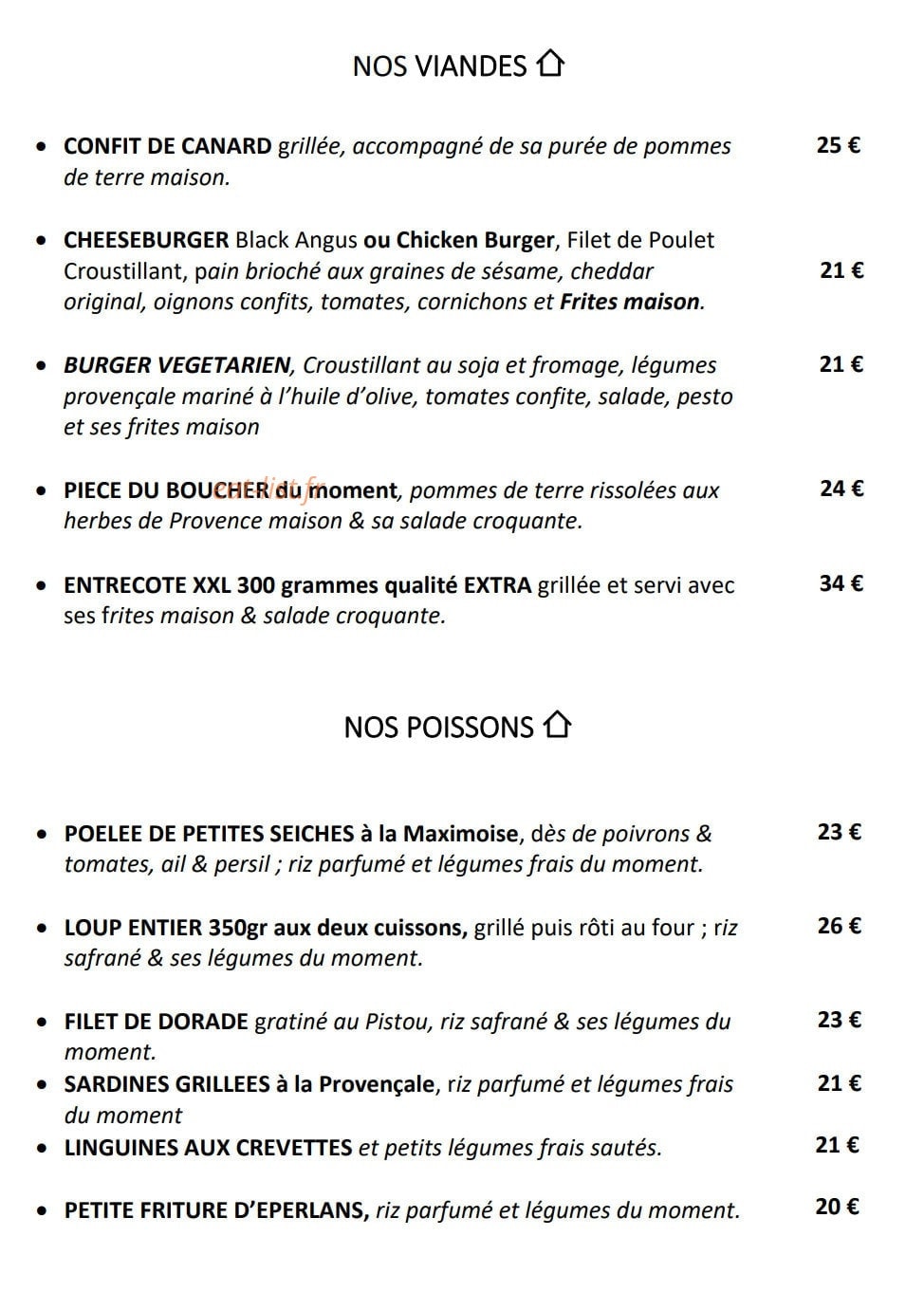 La Cantine — carte page 2