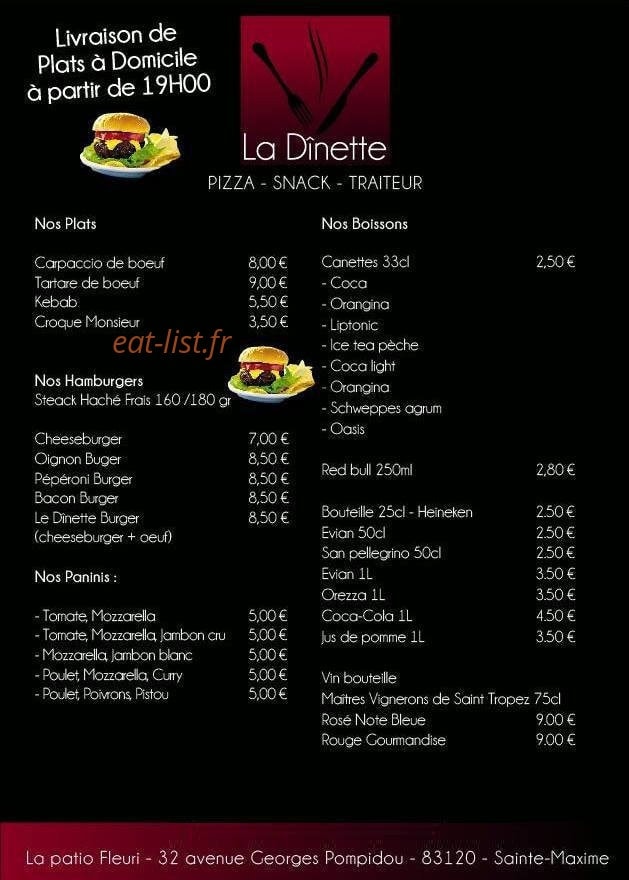 La Dînette — carte page 2