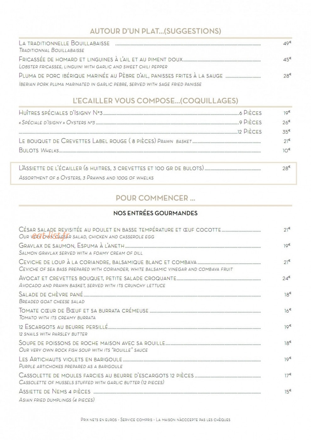 La Réserve — carte page 1