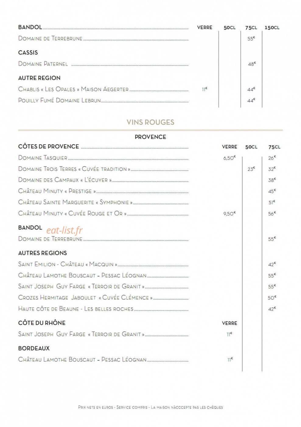La Réserve — carte page 6