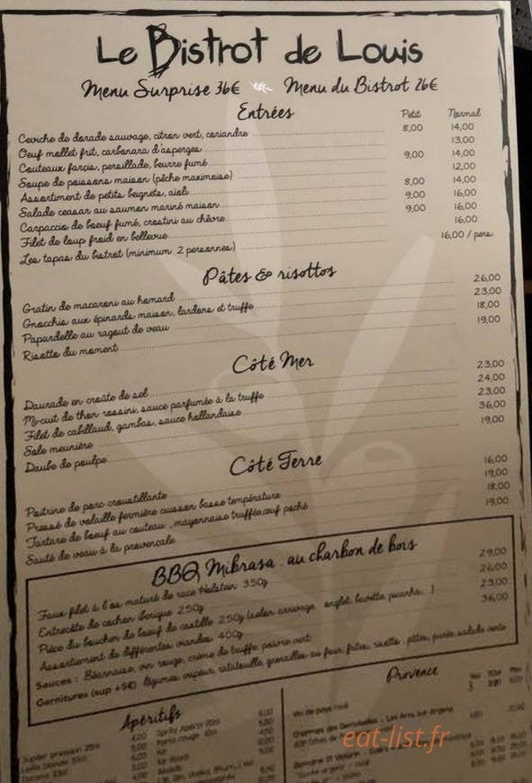 Le Bistrot de Louis — carte page 2