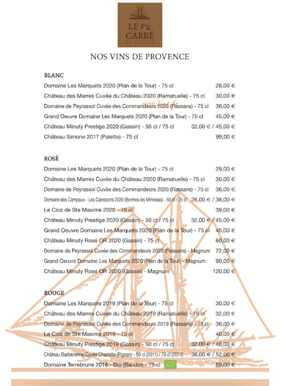 Le P'ti Carre — carte page 6