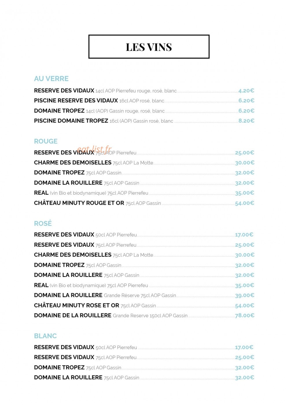 Les Copains d'Abord — carte page 6
