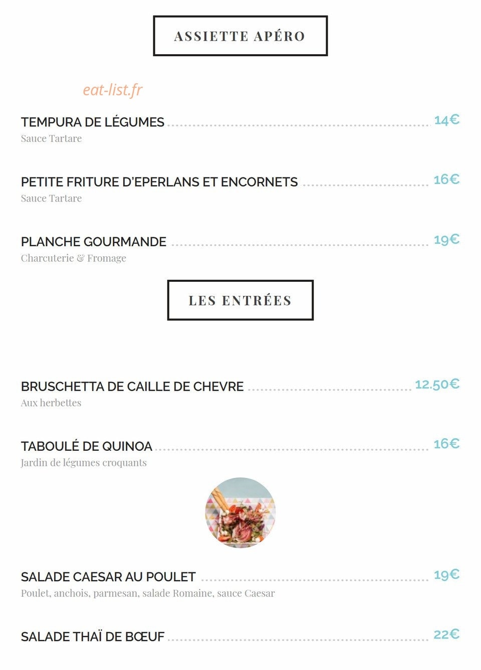 Les Copains d'Abord — carte page 1