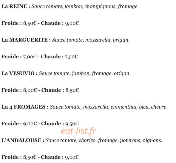 Pizza Italia — carte page 1