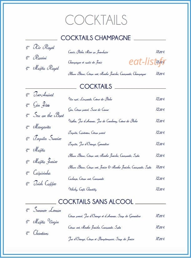 Restaurant l’Amiral — carte page 8