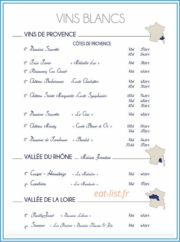 Restaurant l’Amiral — carte page 4