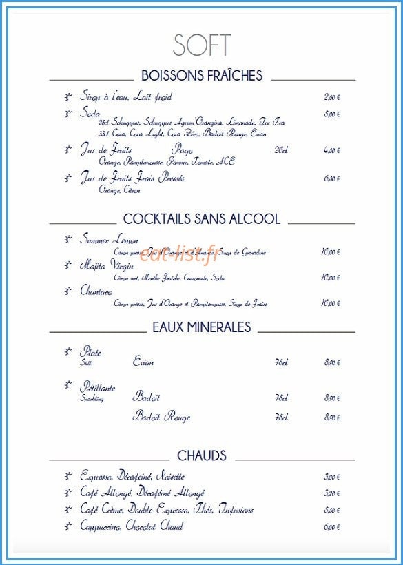 Restaurant l’Amiral — carte page 10
