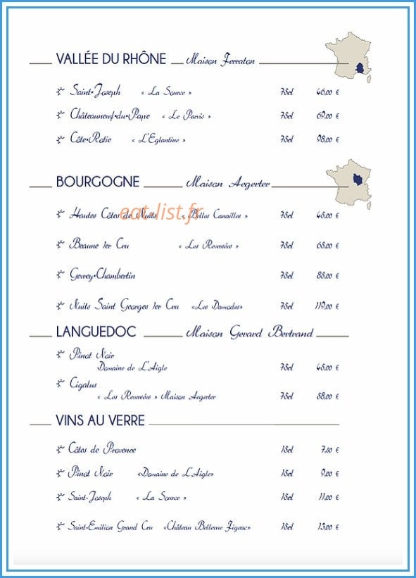 Restaurant l’Amiral — carte page 3