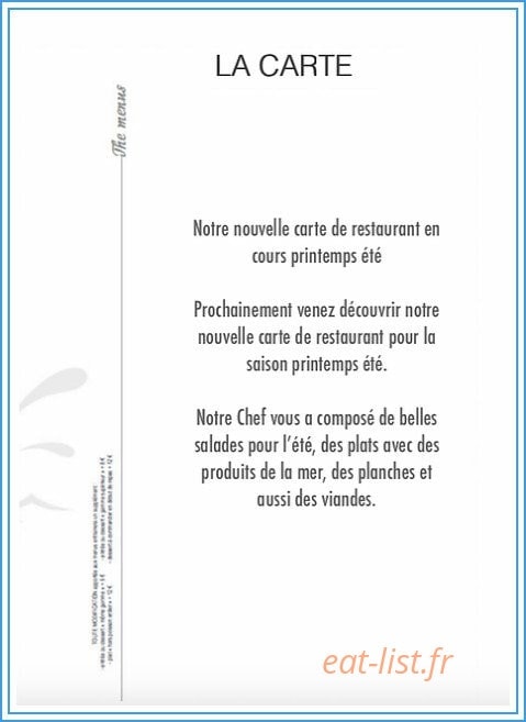 Restaurant l’Amiral — carte page 1