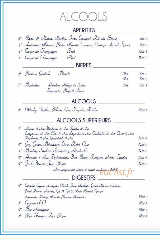 Restaurant l’Amiral — carte page 9