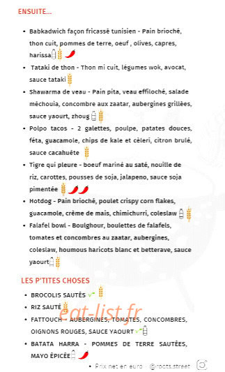 Roots cuisine de rue — carte page 4