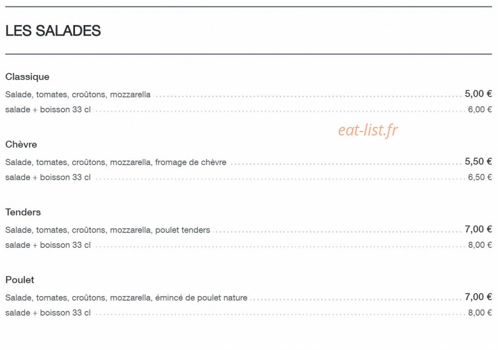 Times Food — carte page 4