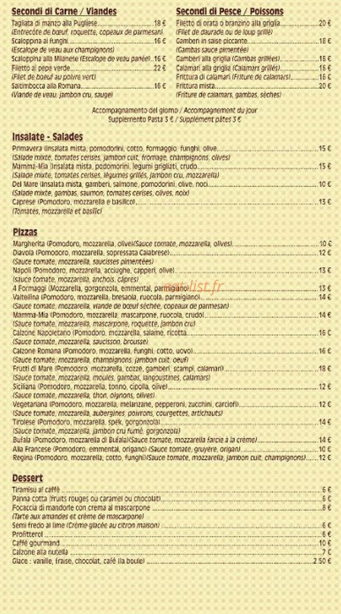 Trattoria Mamma Mia — carte page 2