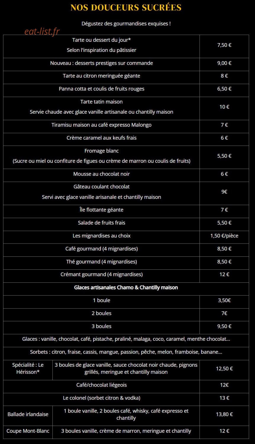 Brasserie Grimbergen — carte page 4